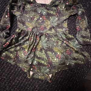 Little Crowns & Capes 6-12M Bamboo Holiday Dress Bodysuit